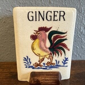 Vintage Fred Roberts Rooster Ceramic ginger Apothecary Replacement Jar Japan‎
